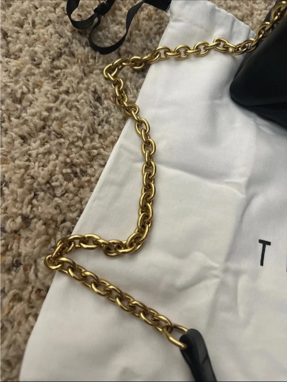 Ted Baker Black Leather Satchel with Gold Hardware